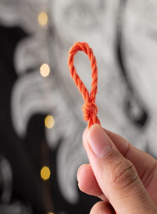 BOBBINY خيط مكرمية قطني مجدول ثلاثي الطبقات من بوبيني (عبوة ملفوفة) مناسب لأعمال المكرمية اليدوية وغيرها من المشاريع | زعفراني/برتقالي | 3 مم، 100 متر - Image 4